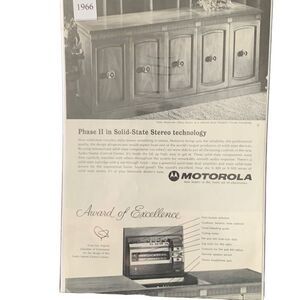 Vintage 1966 Motorola Phase II Solid Stare Stereo Technology Ad Advertisement